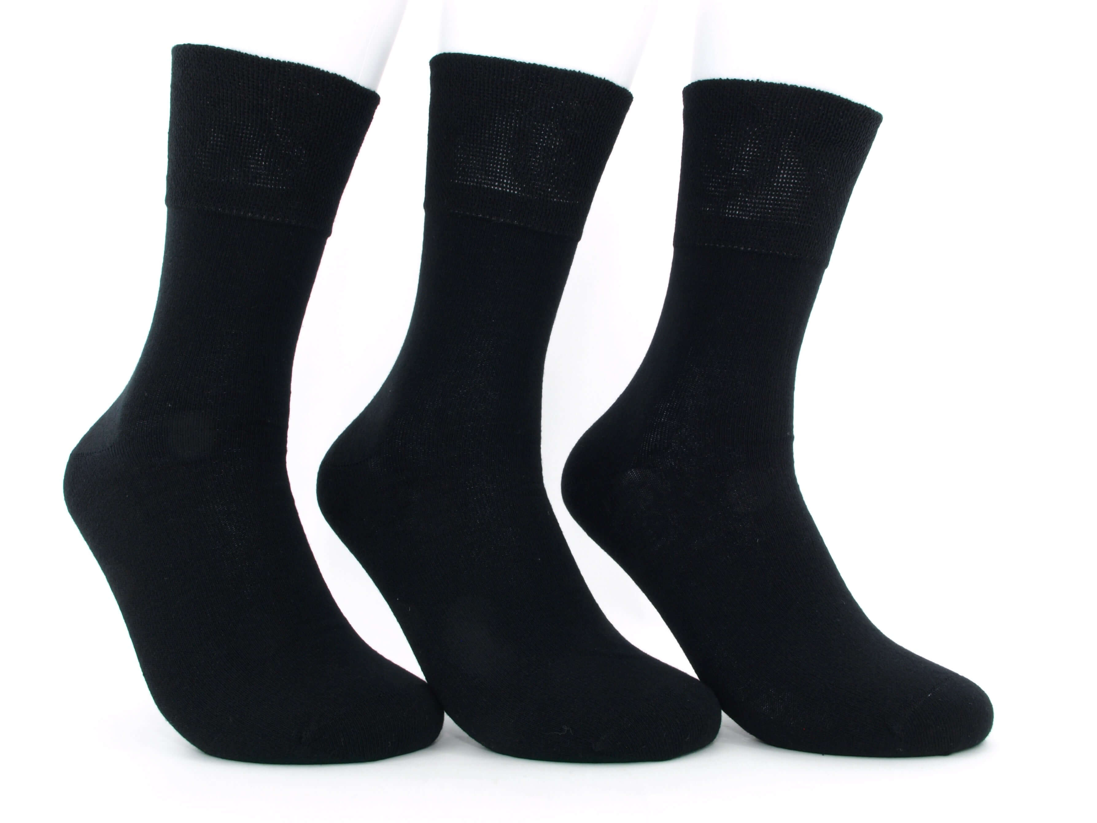 Bild: Diabetiker Socken Damen 97 % Baumwolle schwarz 1