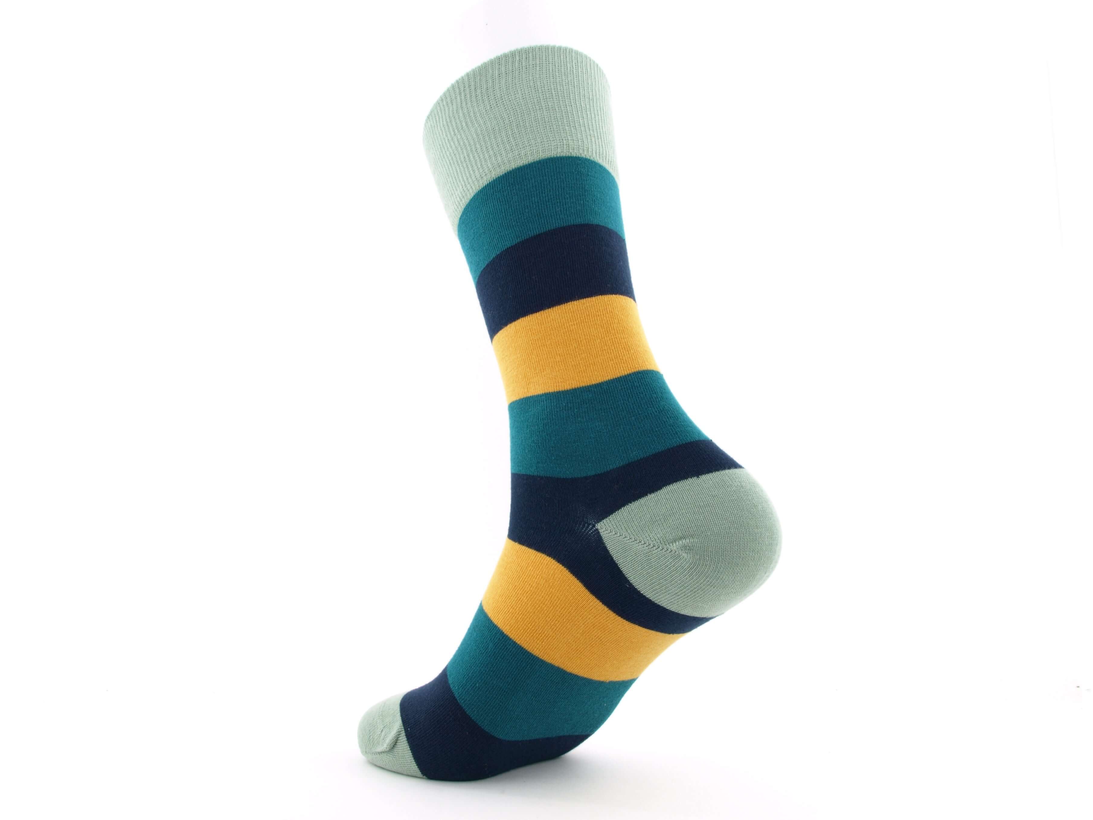 Bild: Bio Socken Streifen petrol 2