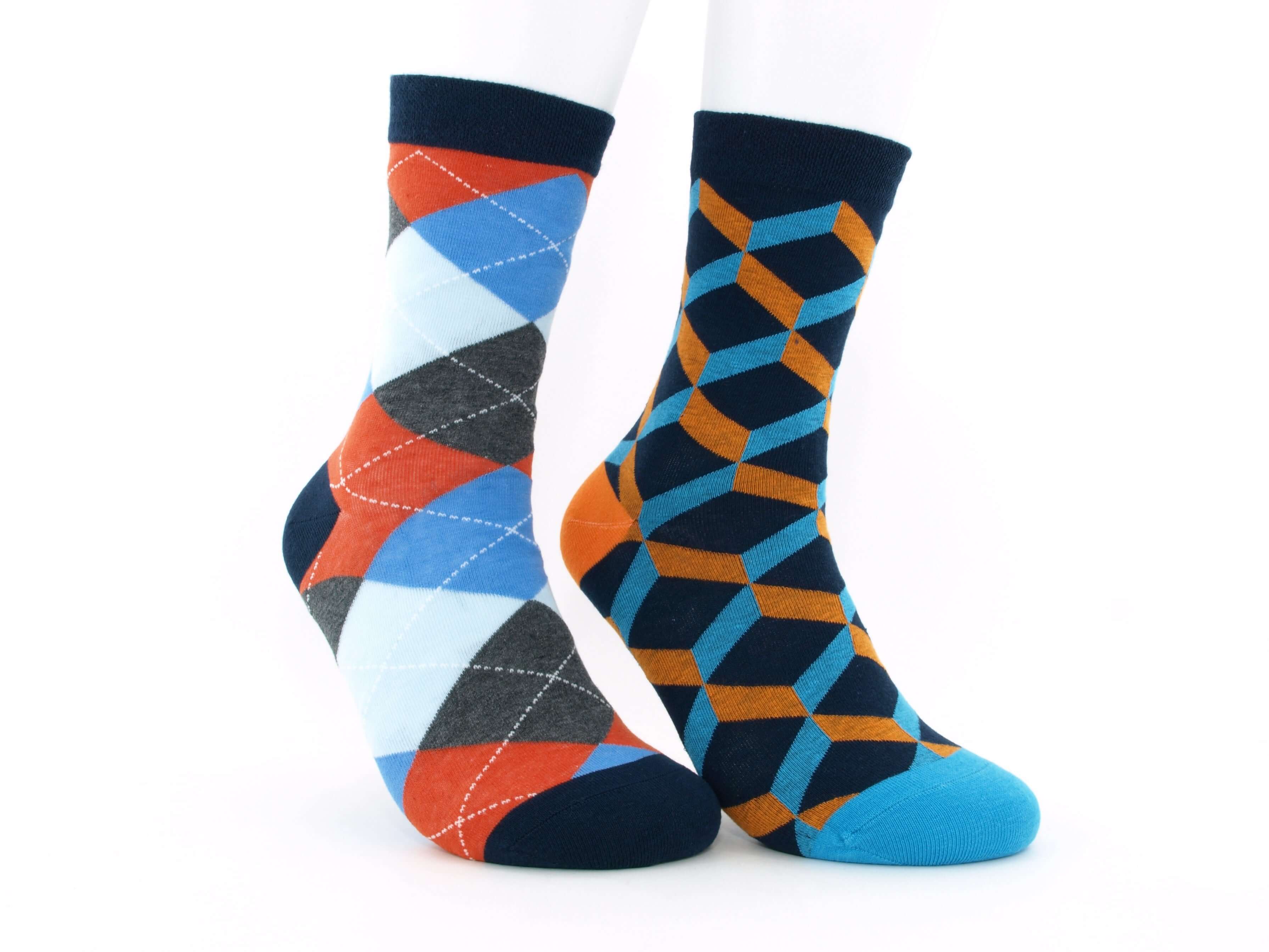 Bild: Bunte Herrensocken Karo Vorderansicht