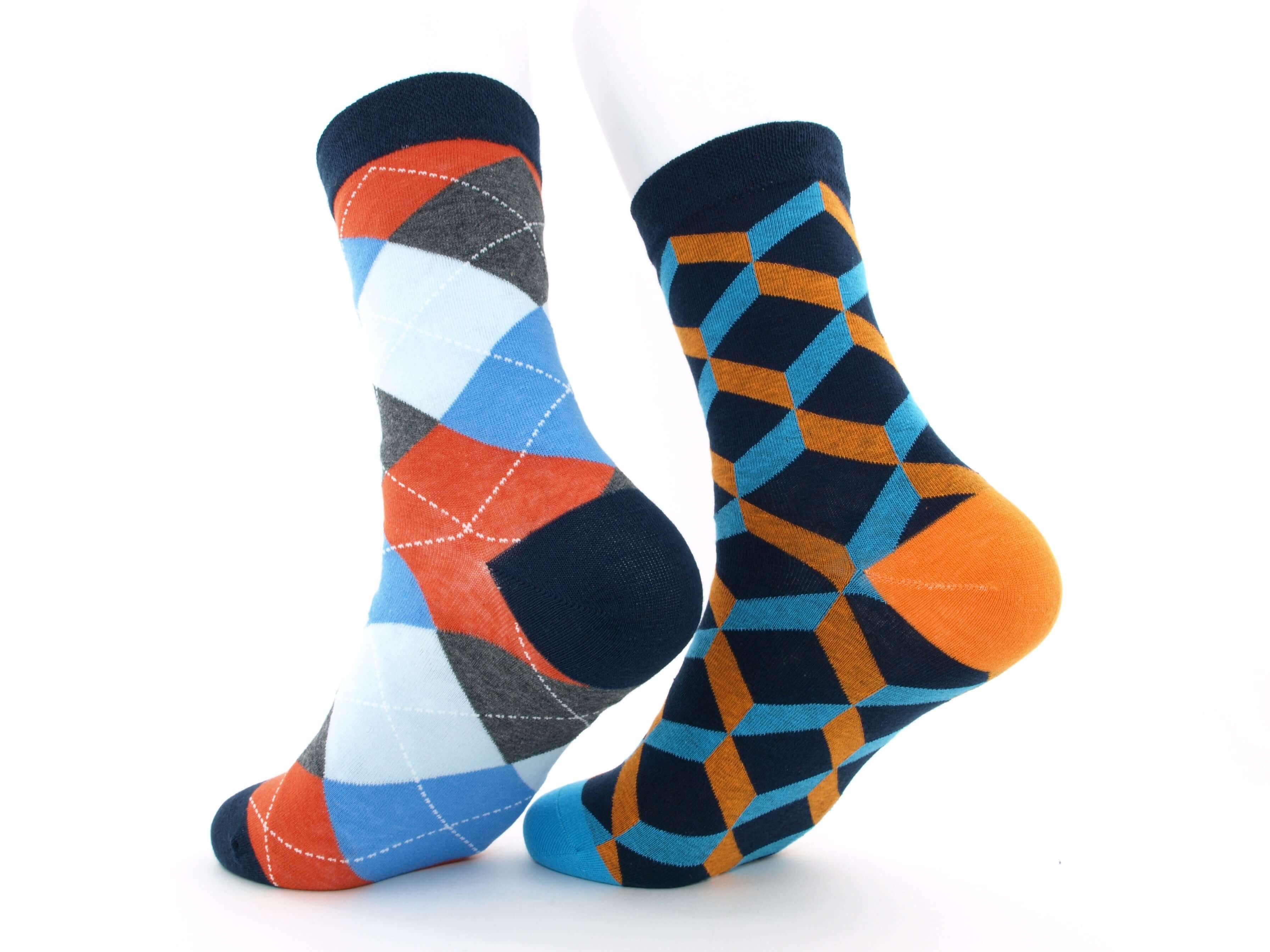 Bild: Bunte Herrensocken Karo Rückansicht