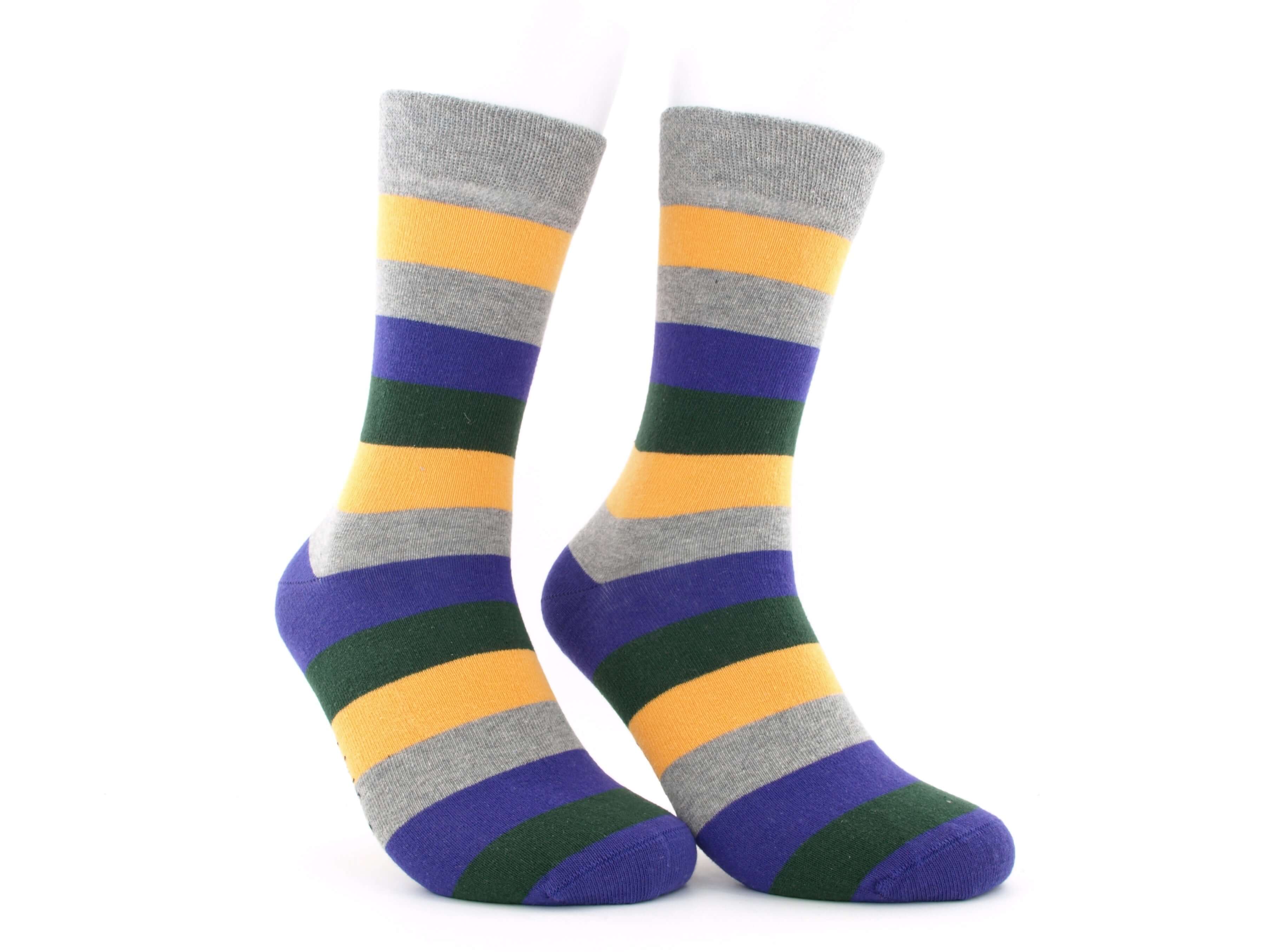 Bild: Bunte Herrensocken Streifen lila 1