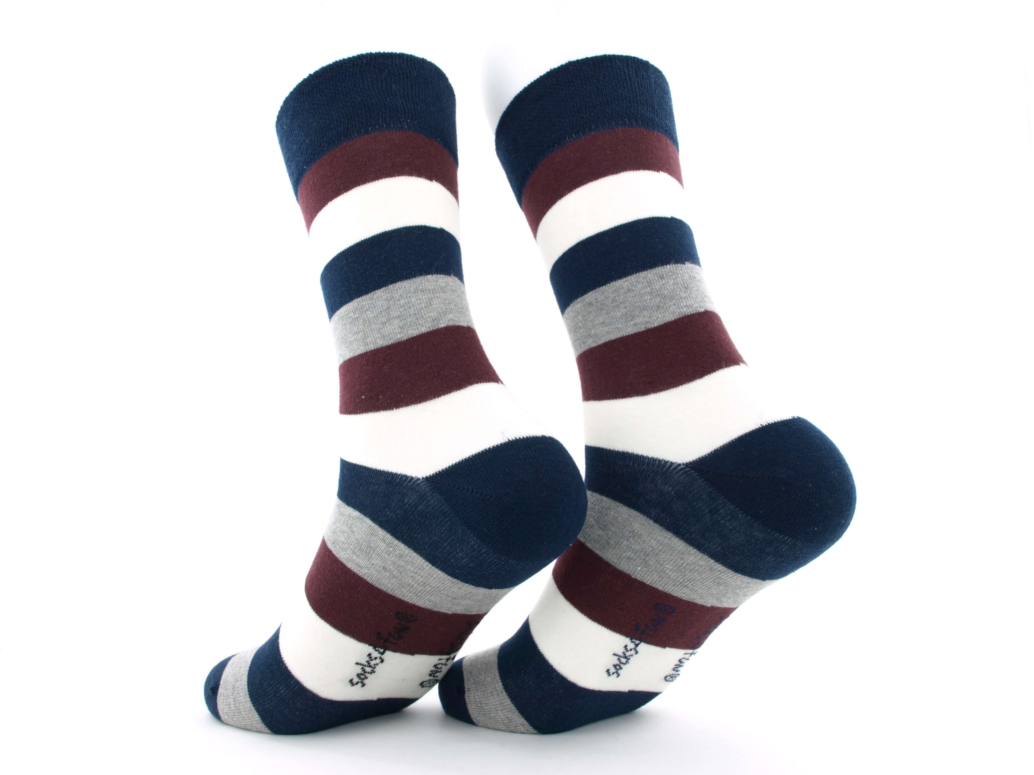 Bild: Bunte Herrensocken Streifen marine 2