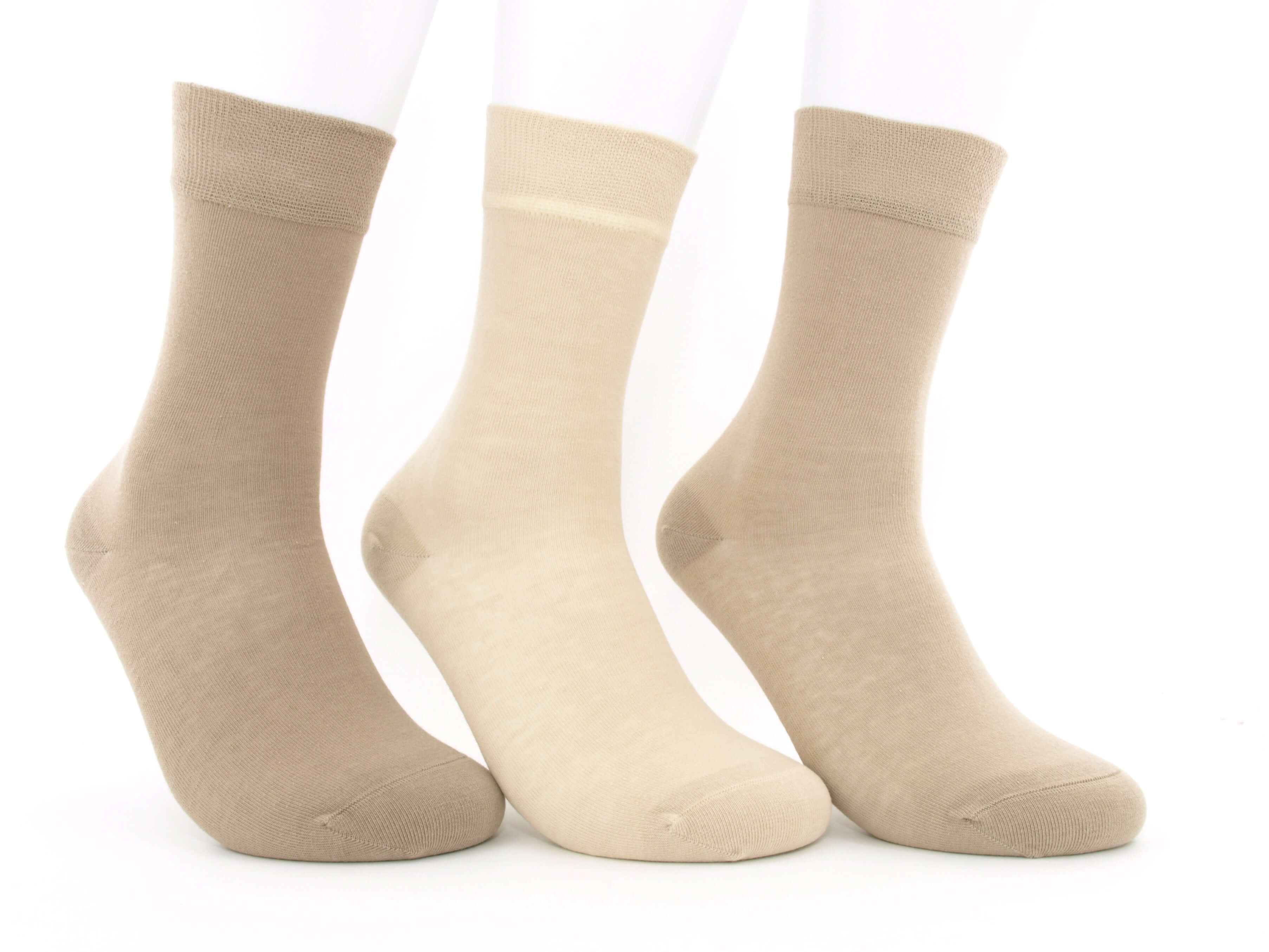 Bild: Damensocken ohne Gummi Beigetöne 1