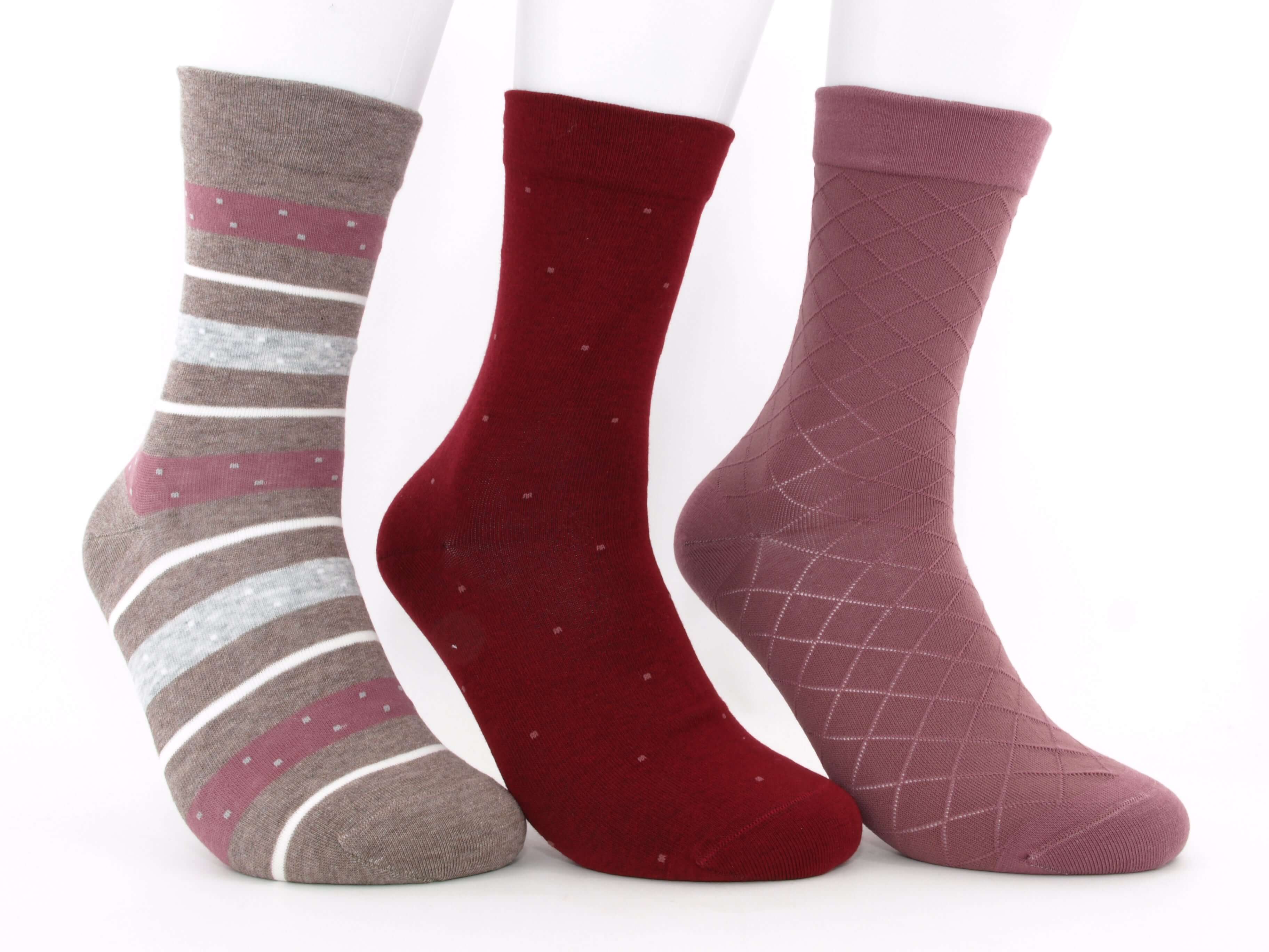Bild: Diabetiker Socken Damen bunt Winter rot Vorderansicht