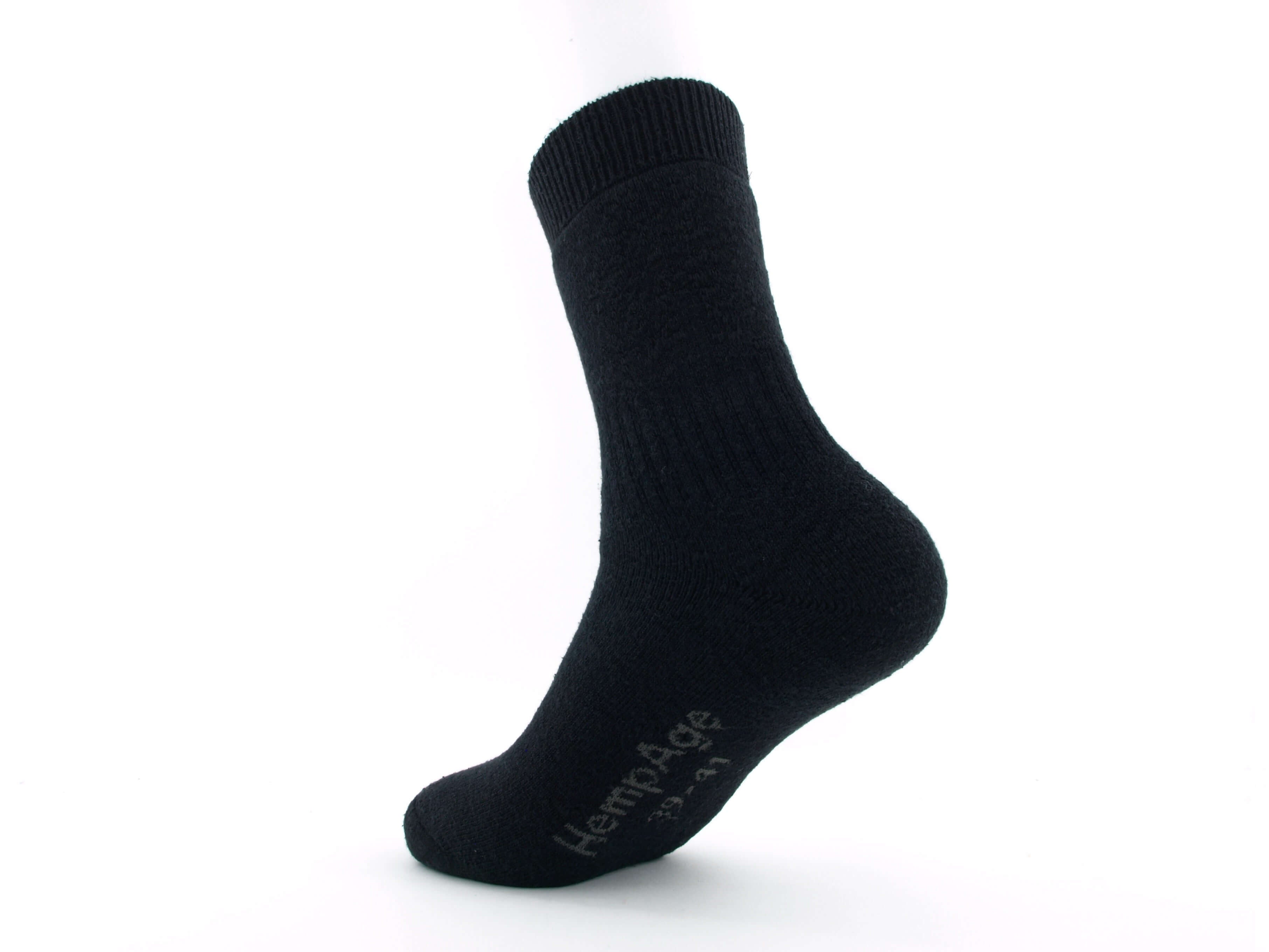 Bild: Hanfsocken Vollfrottee schwarz 2