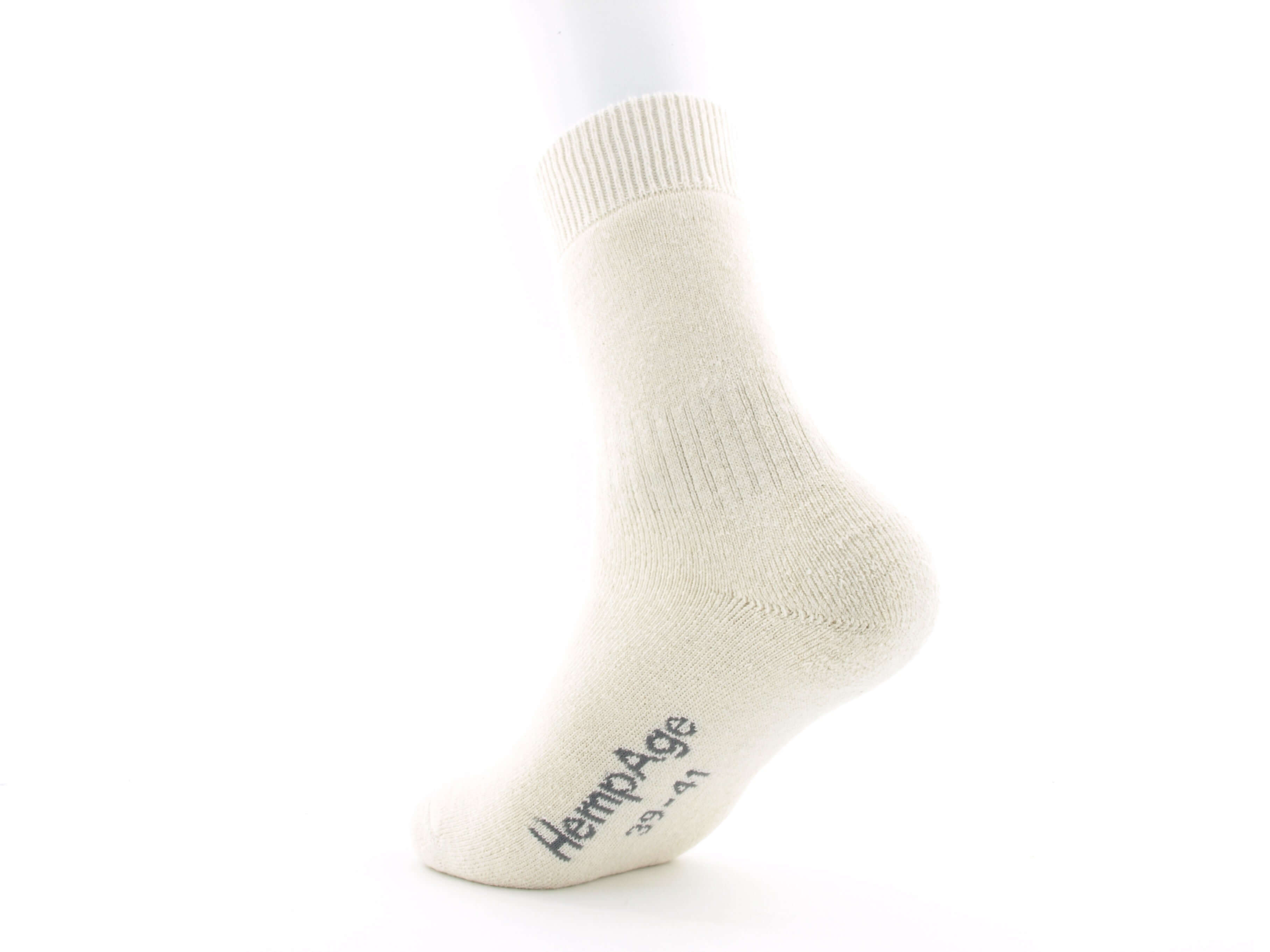 Bild: Hanfsocken Vollfrottee weiß 2