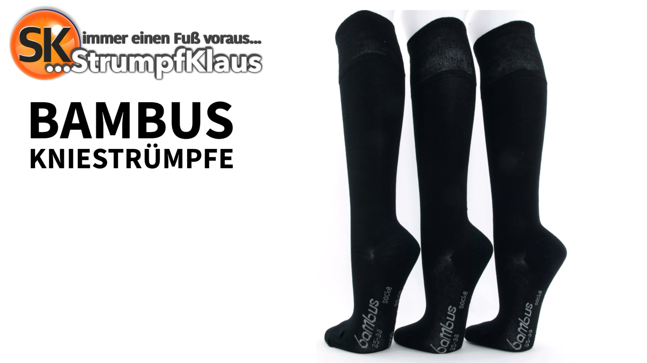 Video: Bambus Kniestrümpfe schwarz