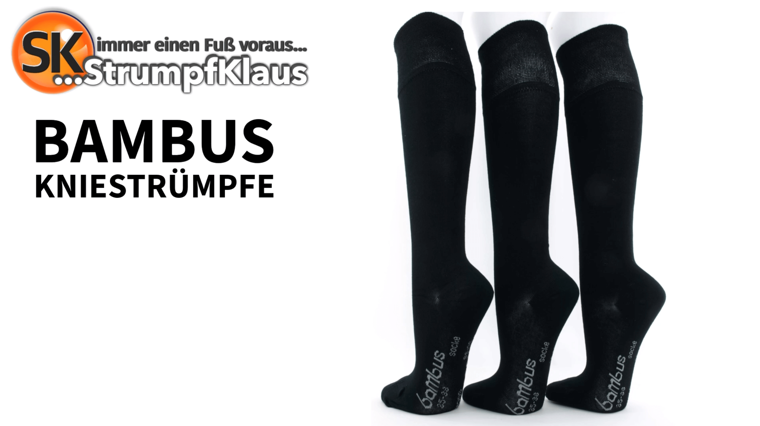 Video: Bambus Kniestrümpfe schwarz
