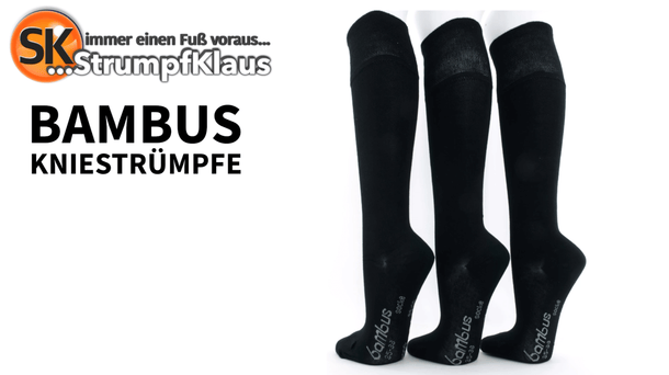 Video: Bambus Kniestrümpfe schwarz