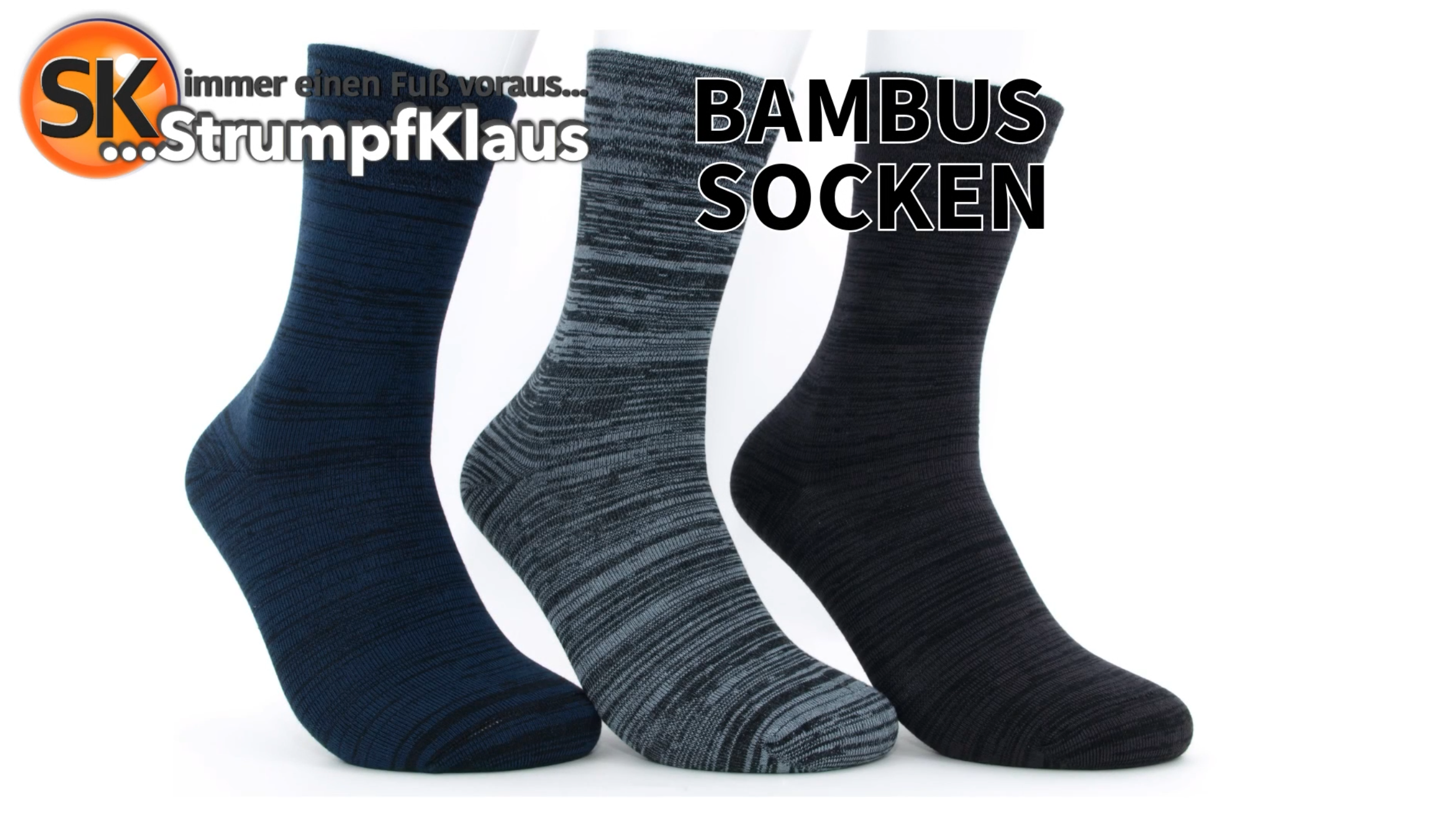 Video: Bambus Socken melange blau