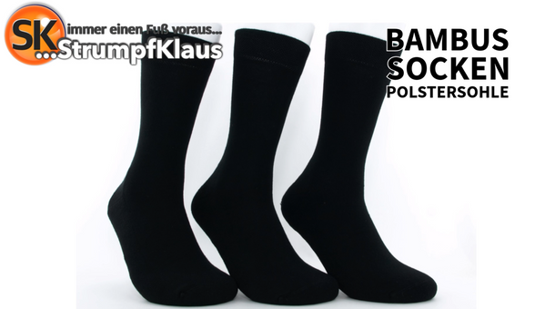 Video: Bambussocken Polstersohle schwarz