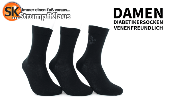 Video: Diabetiker Socken Damen venenfreundlich schwarz
