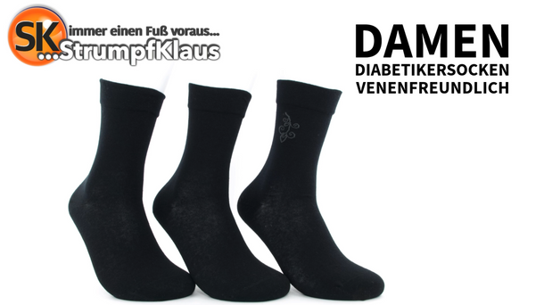 Video: Diabetiker Socken Damen venenfreundlich schwarz