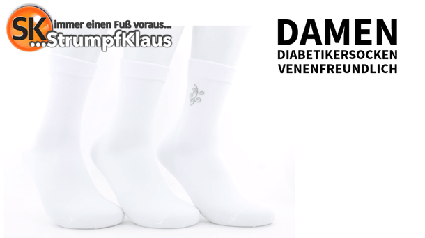 Video: Diabetiker Socken Damen venenfreundlich weiß