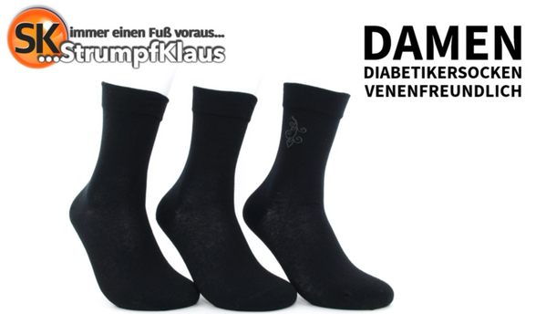 Video: Sparpack Diabetiker Socken Damen venenfreundlich schwarz