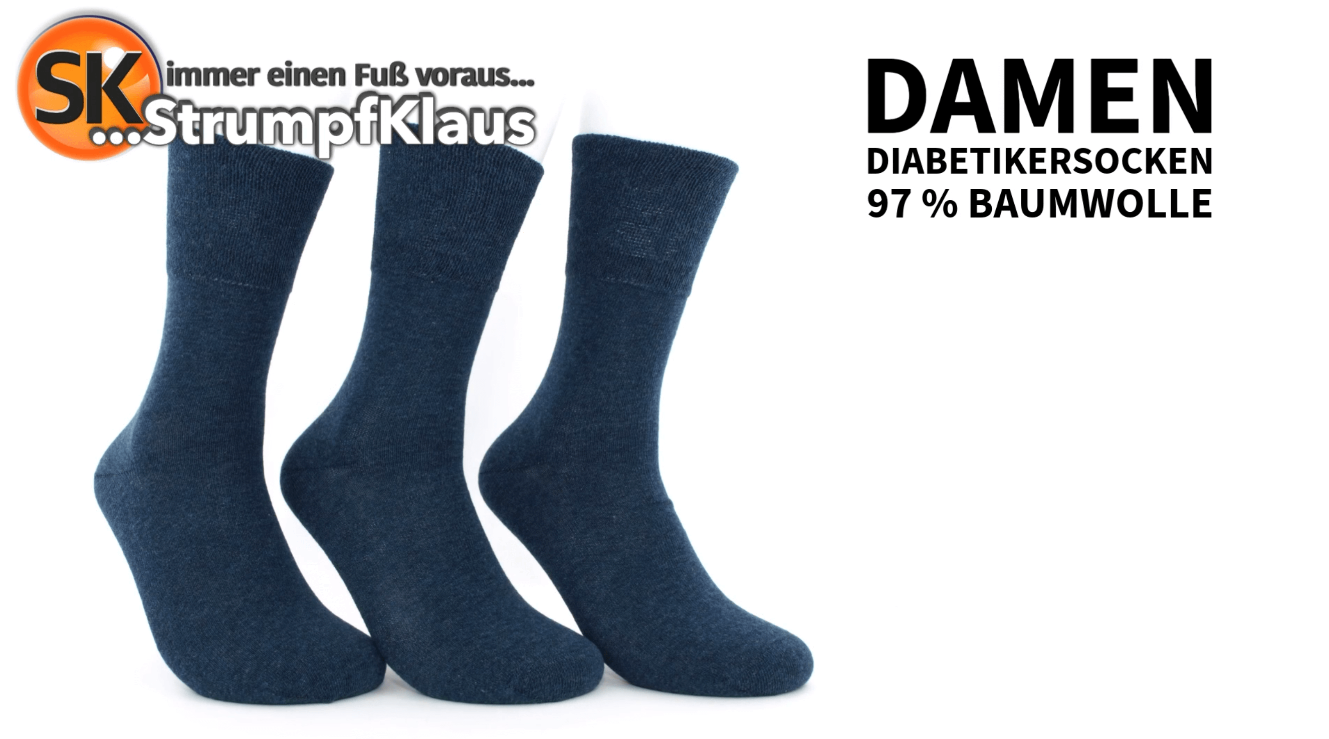 Video: Diabetiker Socken Damen 97 % Baumwolle jeans