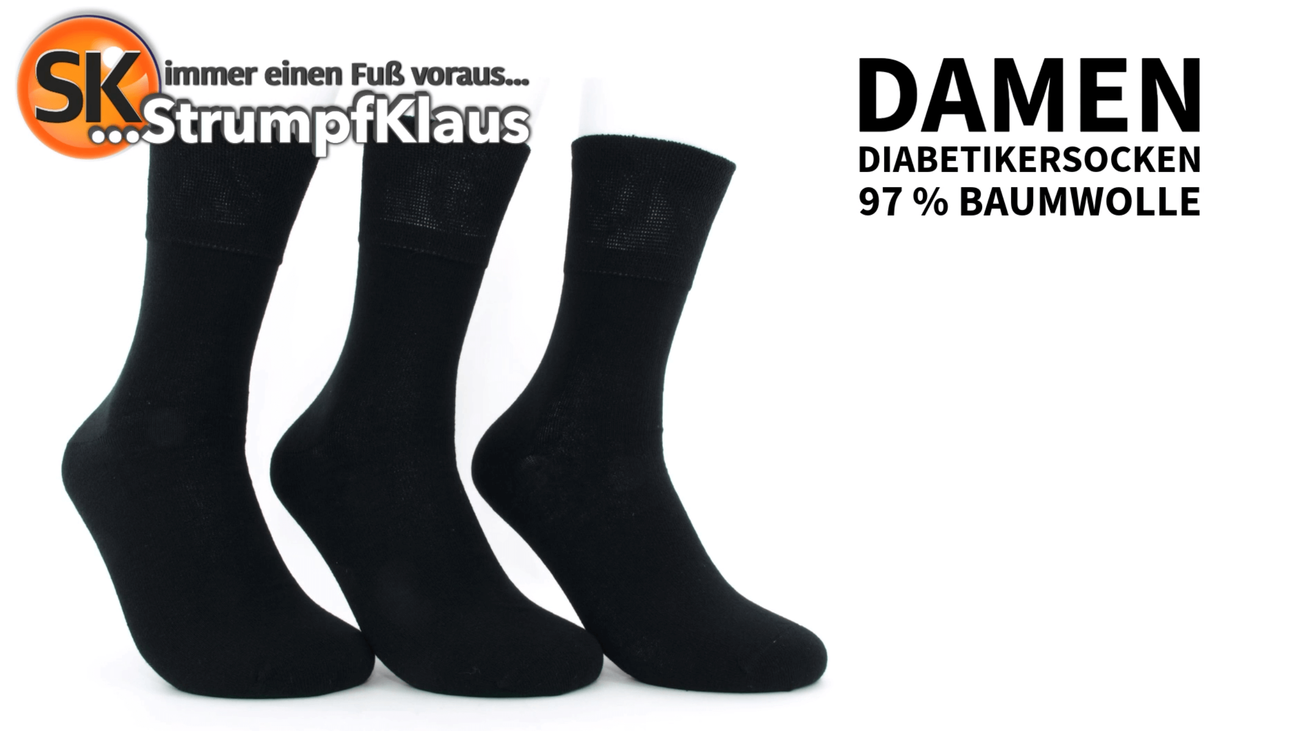 Video: Diabetiker Socken Damen 97 % Baumwolle schwarz 