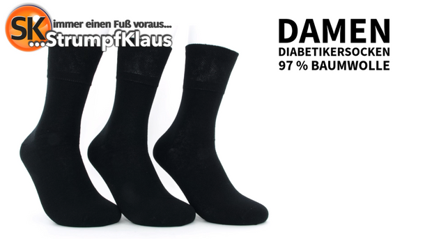 Video: Diabetiker Socken Damen 97 % Baumwolle schwarz