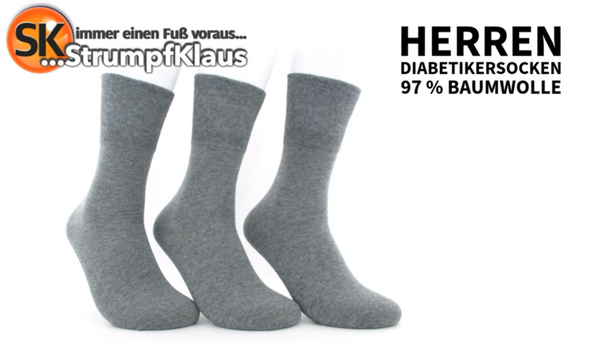 Video: Diabetiker Socken Herren 97 % Baumwolle grau 