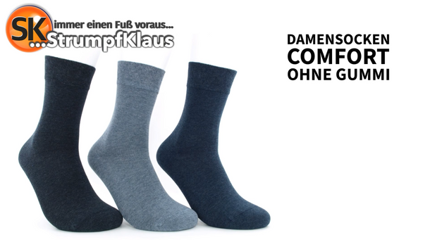 Video: Damensocken ohne Gummi Blautöne