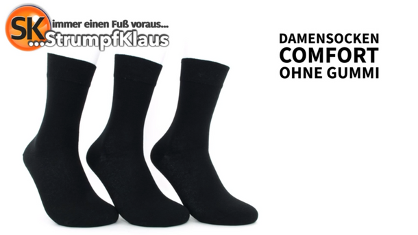 Video: Damensocken ohne Gummi schwarz