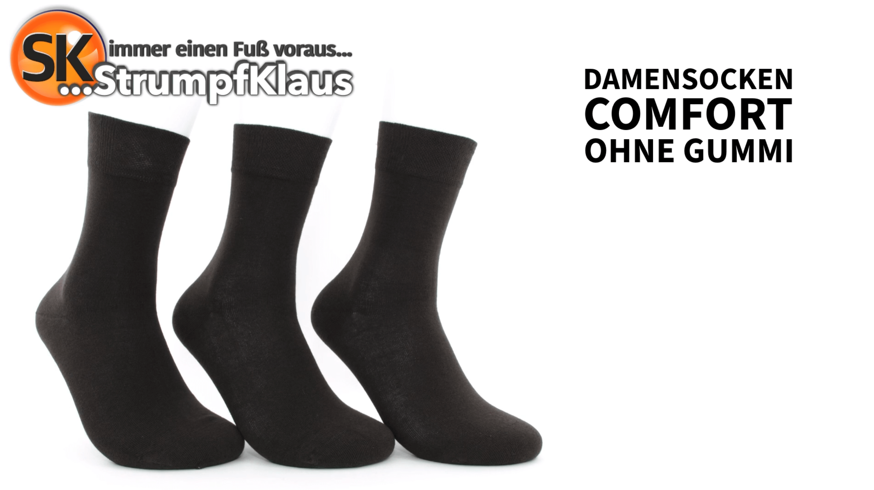 Video: Damensocken ohne Gummi mocca 