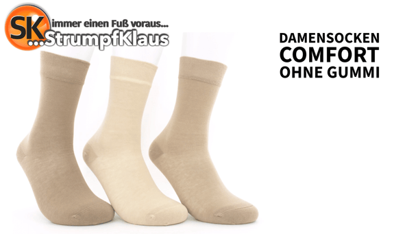 Video: Damensocken ohne Gummi Beigetöne