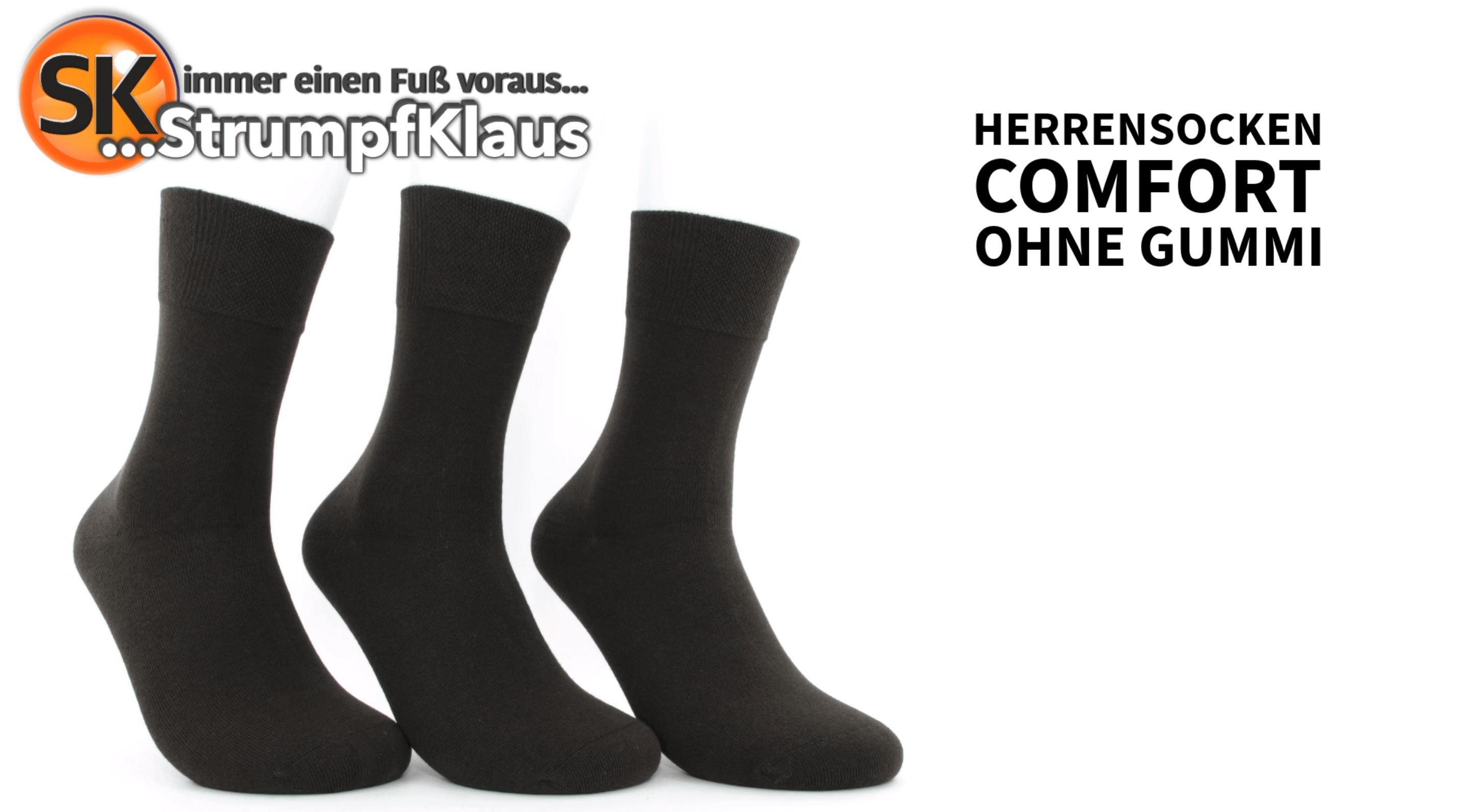 Video: Herrensocken ohne Gummibund mocca