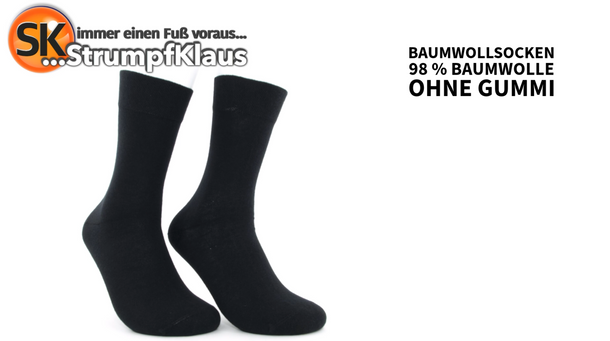 Video: Baumwollsocken ohne Gummibund schwarz
