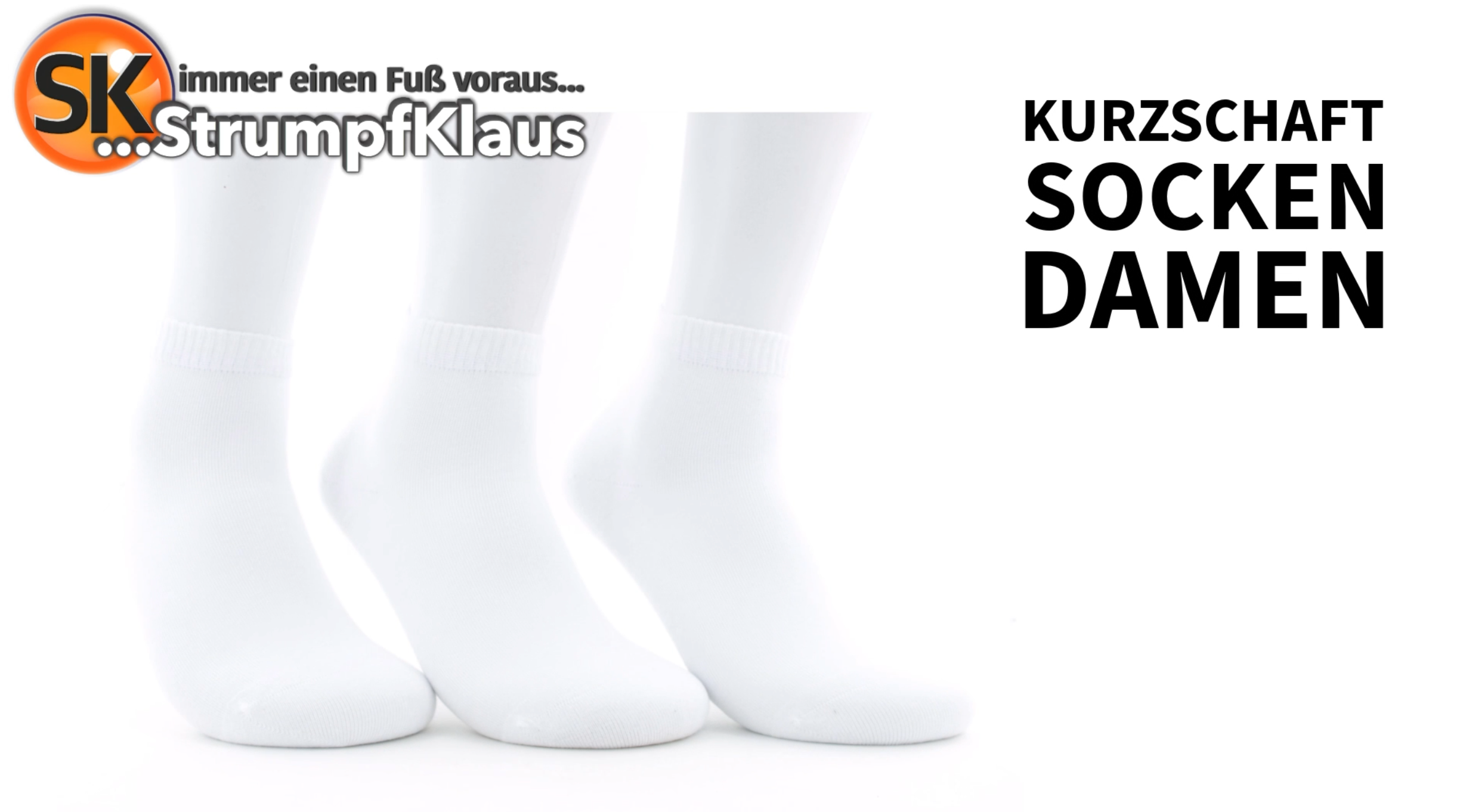 Video: Kurzschaftsocken Damen weiß