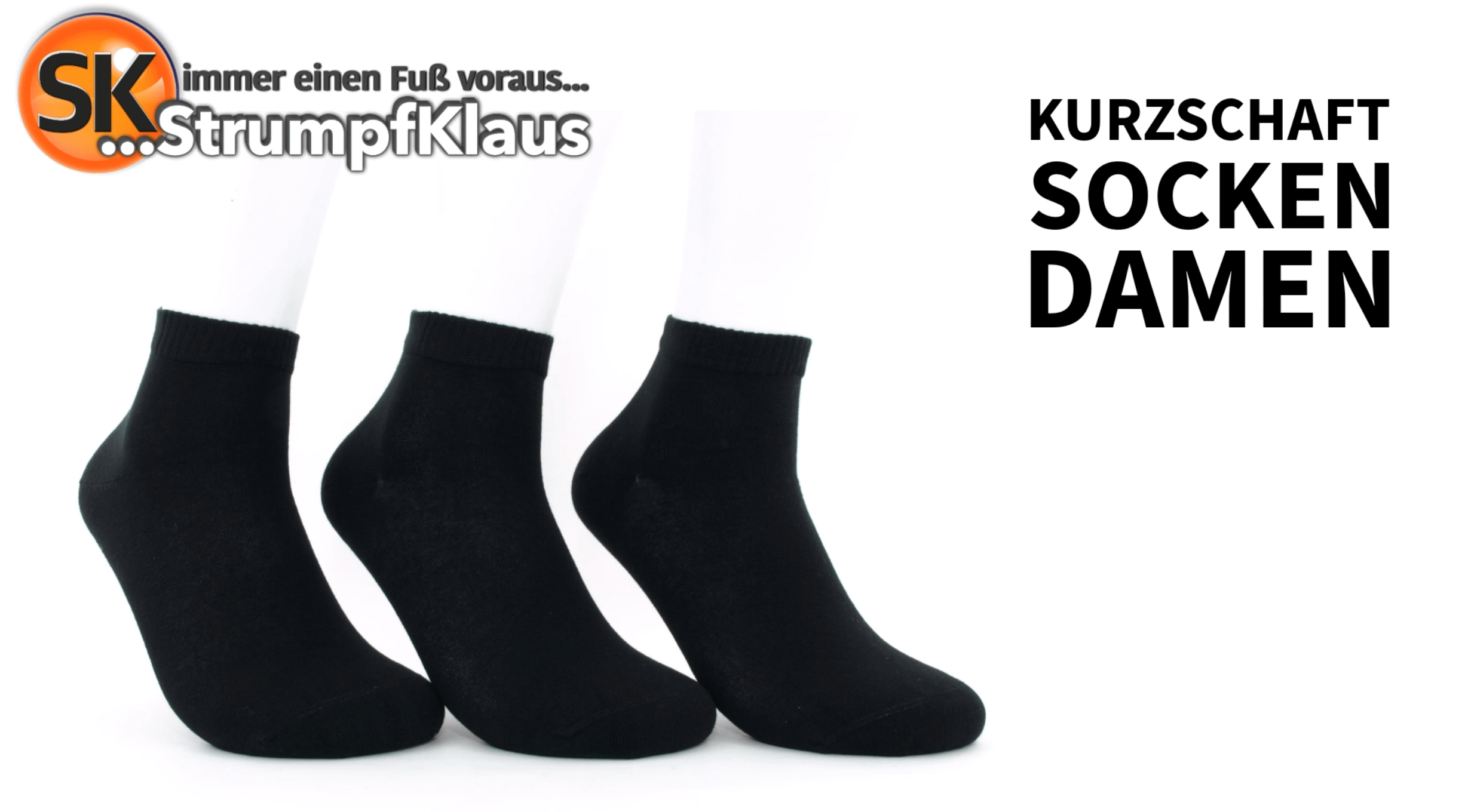 Video: Kurzschaftsocken Damen schwarz