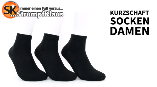 Video: Kurzschaftsocken Damen schwarz