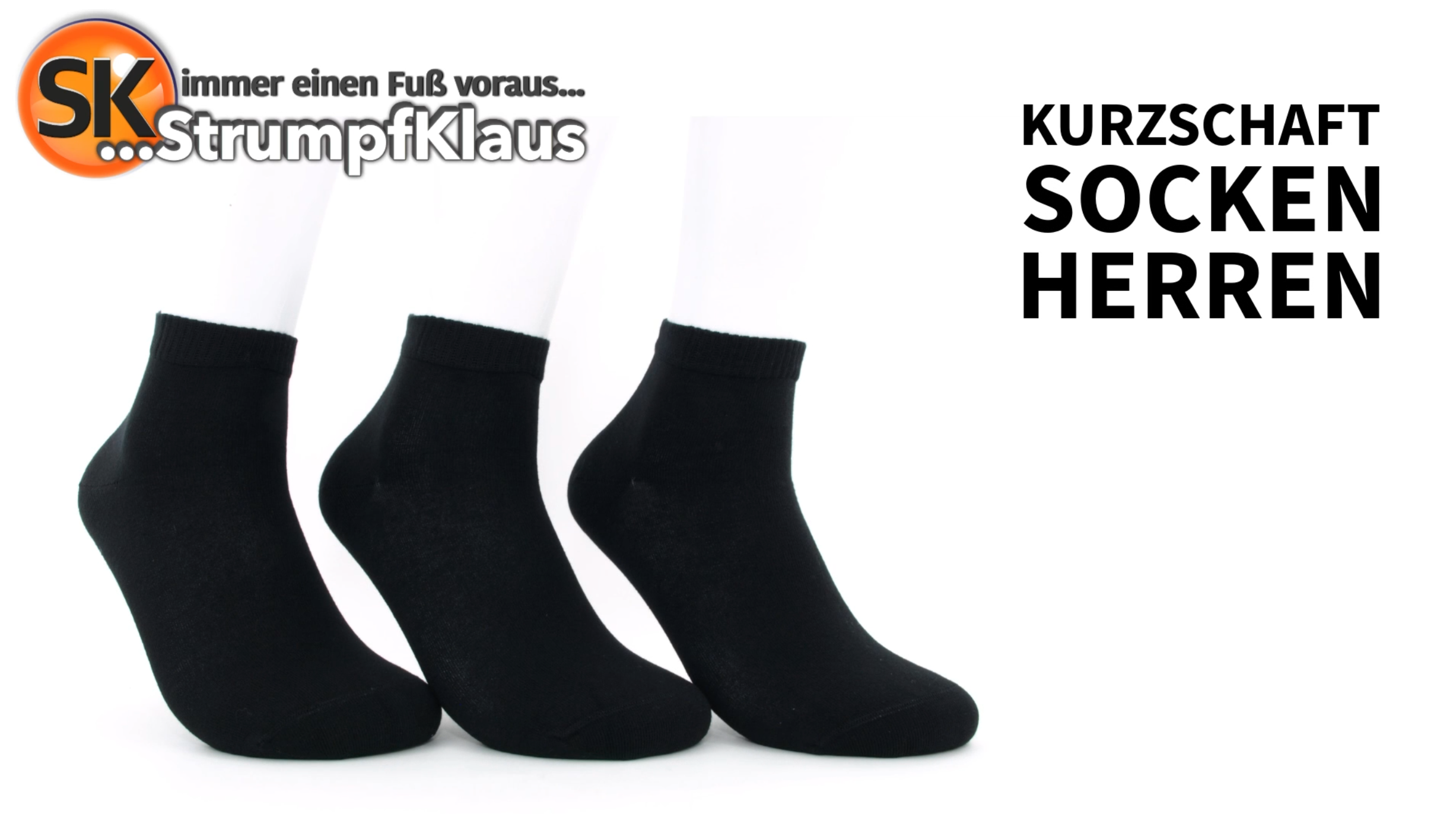 Video: Kurzschaftsocken Herren schwarz