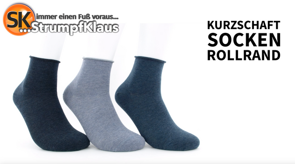 Video: Kurzschaftsocken Rollrand Jeanstöne