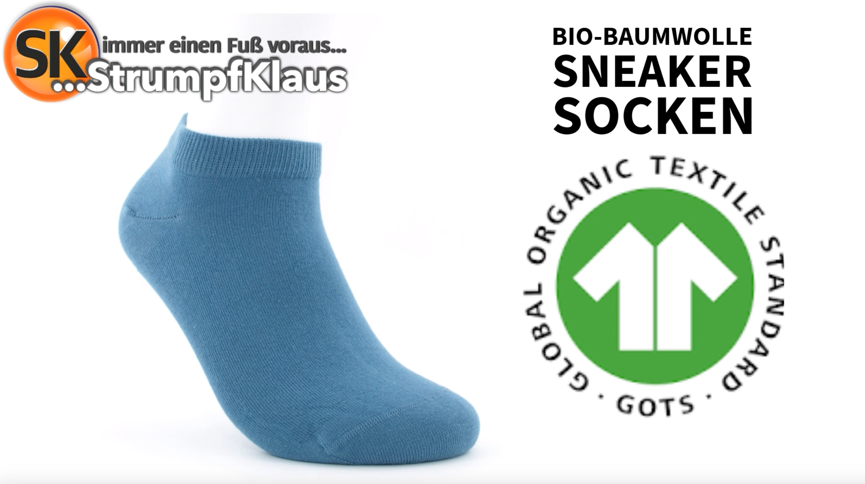 Video: Bio-Baumwolle Sneaker blau