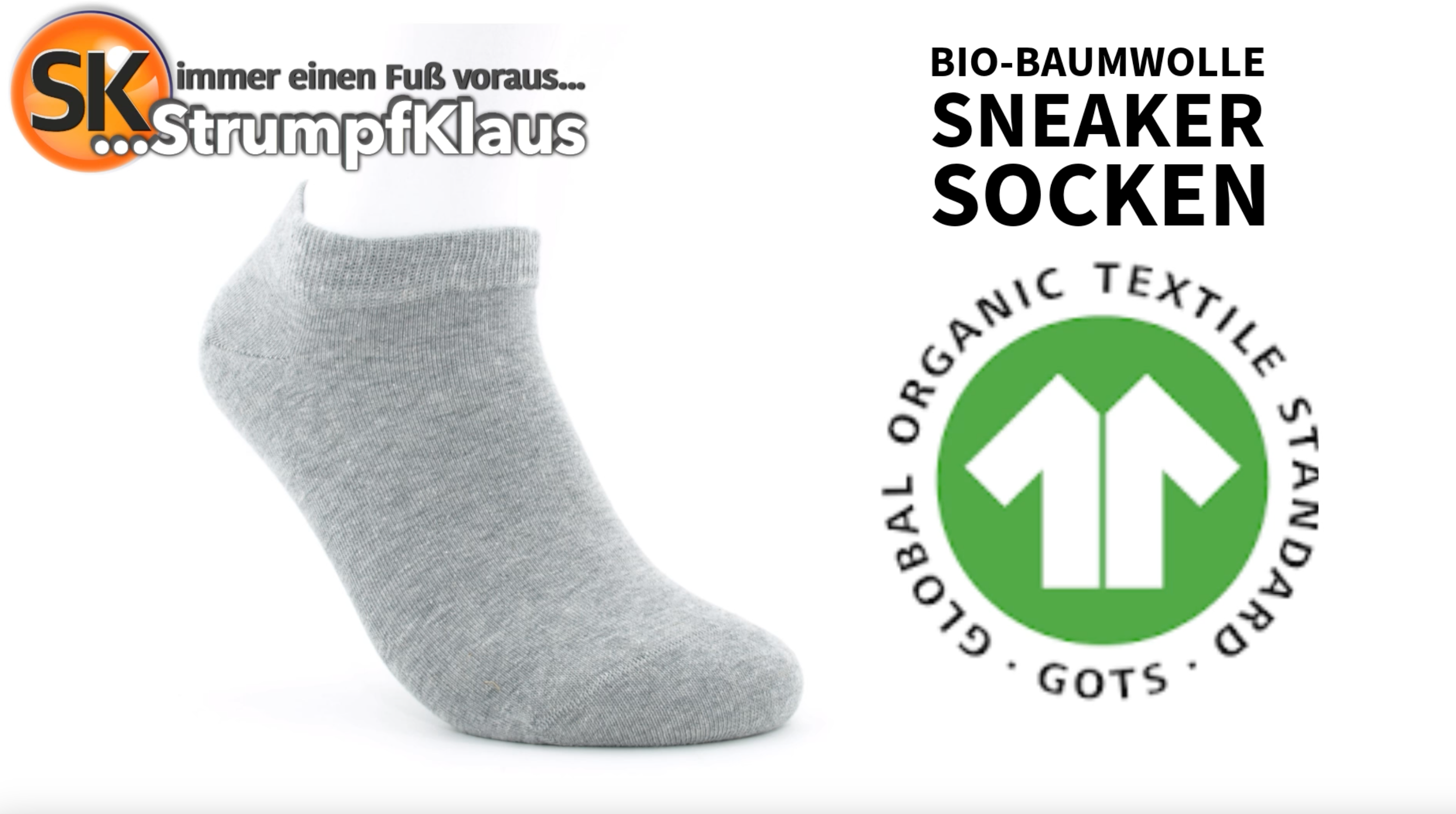 Video: Baumwoll Sneaker Socken grau