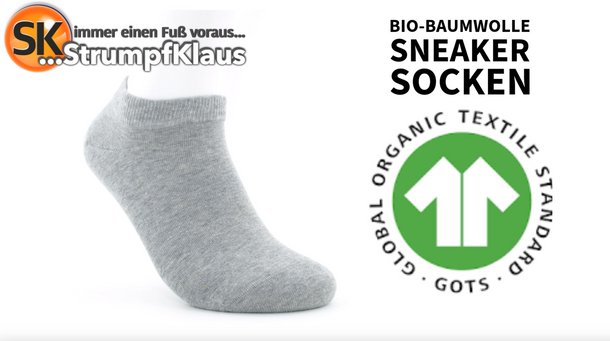 Video: Baumwoll Sneaker Socken grau