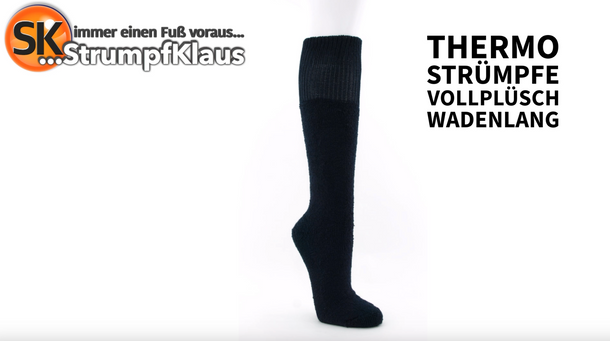 Video: Thermostrümpfe wadenlang marine