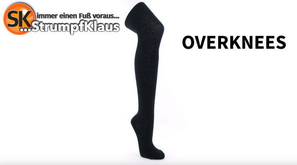 Video: Overknees Socken schwarz