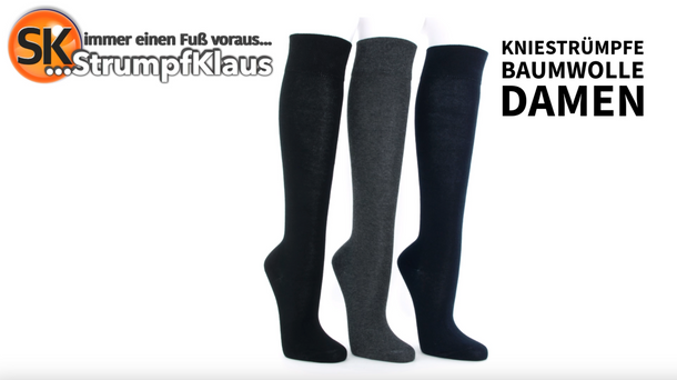 Video: Kniestrümpfe Damen dunkel