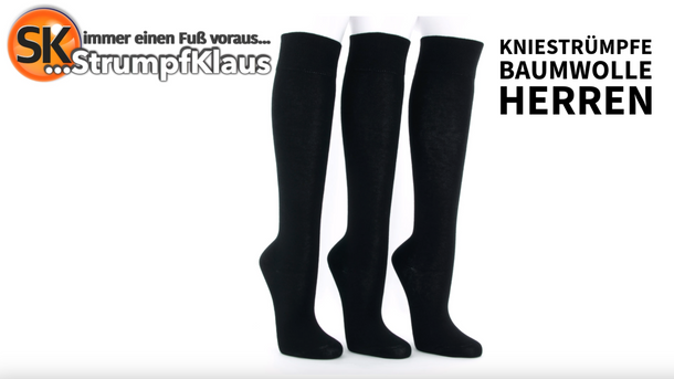 Video: Kniestrümpfe Herren schwarz