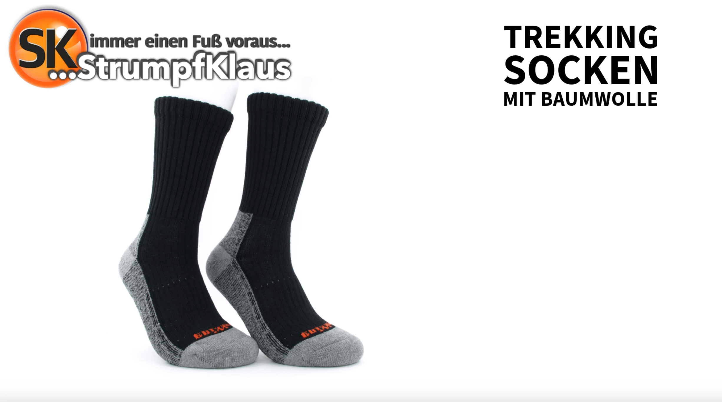 Video: Wandersocken Baumwolle schwarz