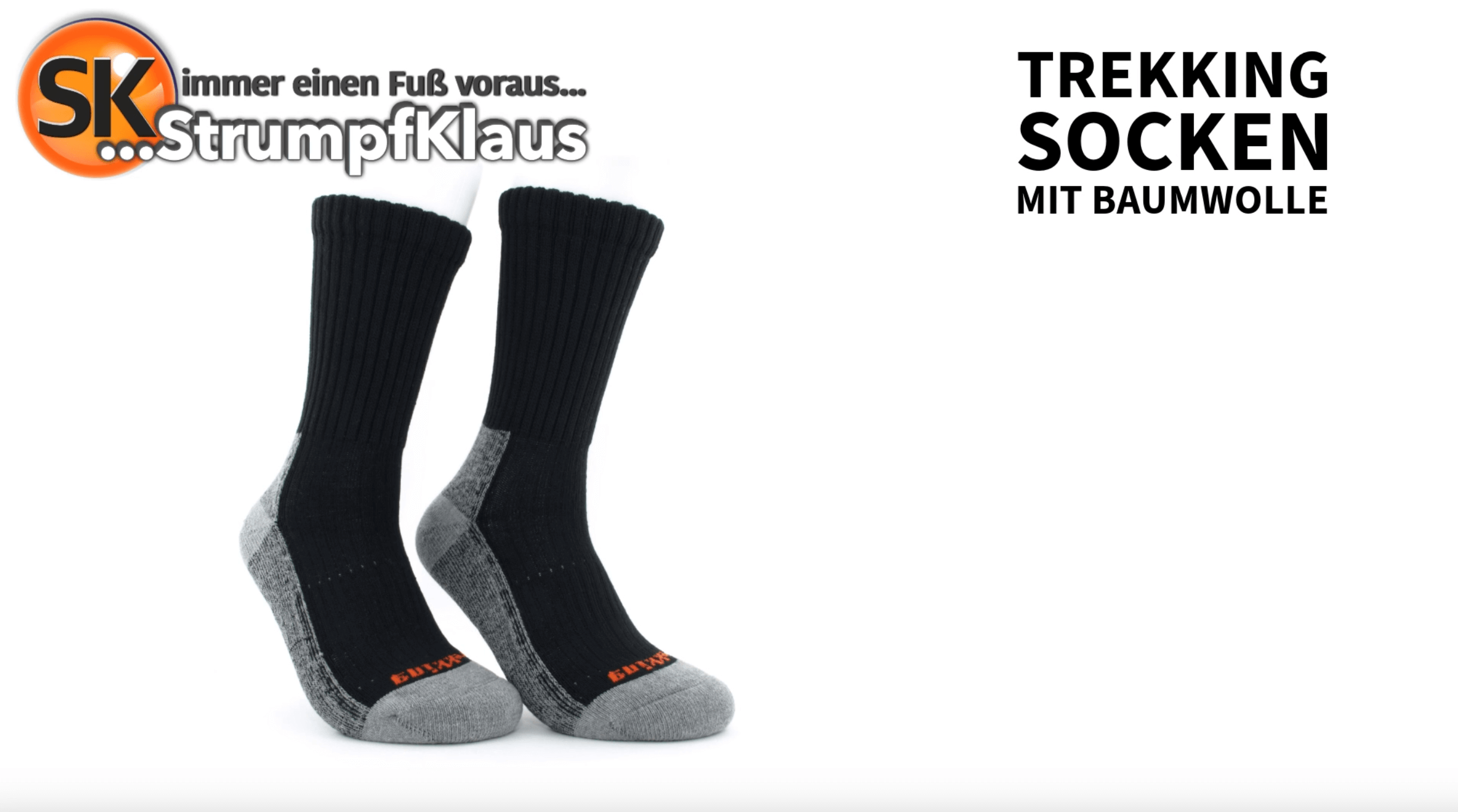 Video: Wandersocken Baumwolle schwarz