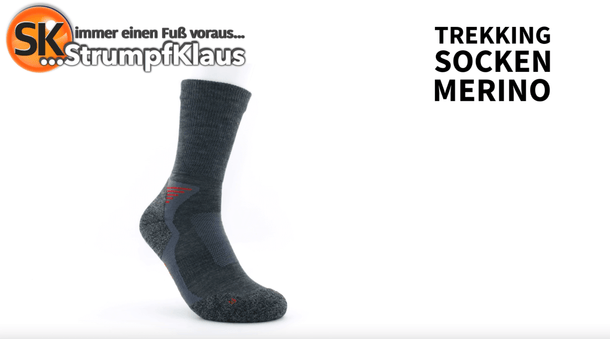 Video: Wandersocken Merino anthrazit