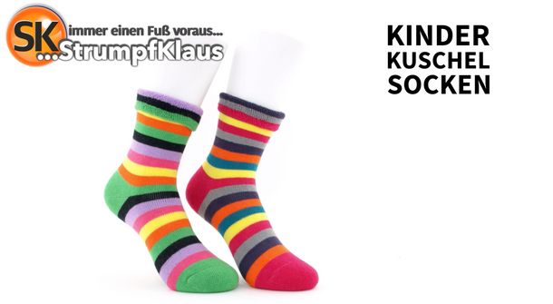 Video: Kinder Kuschelsocken geringelt pink