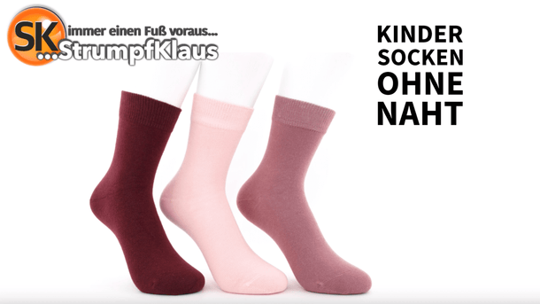 Video: Kindersocken ohne Naht rosa