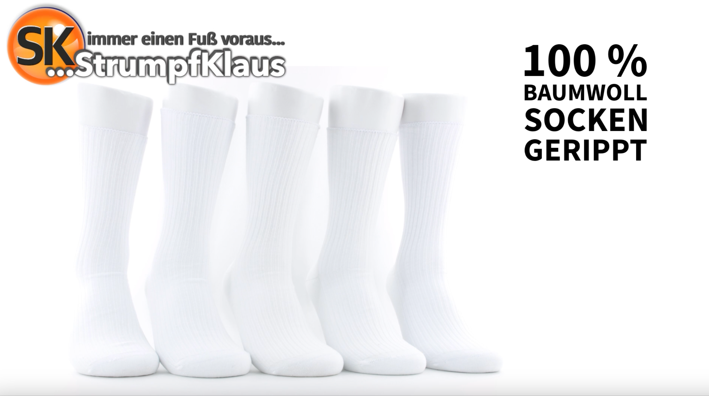 Video: Socken reine Baumwolle weiß