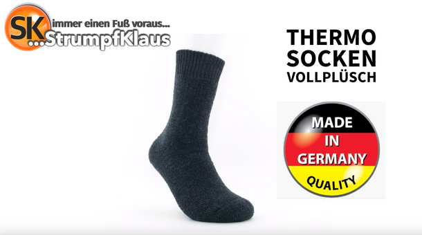 Video: Thermosocken extra warm Wolle anthrazit