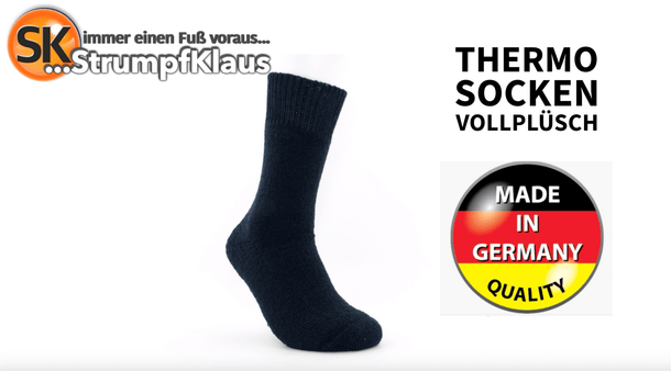 Video: Thermosocken extra warm Wolle marine