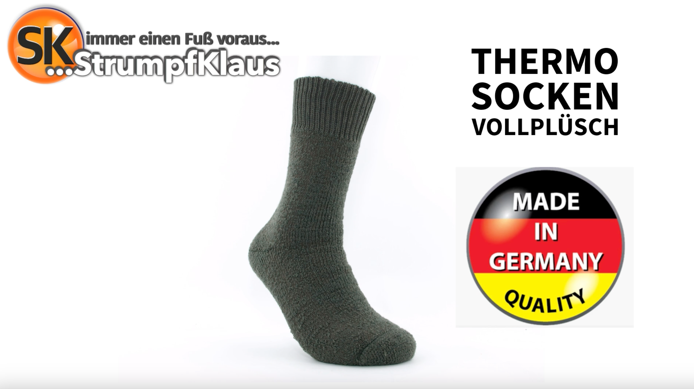 Video: Thermosocken extra warm Wolle oliv